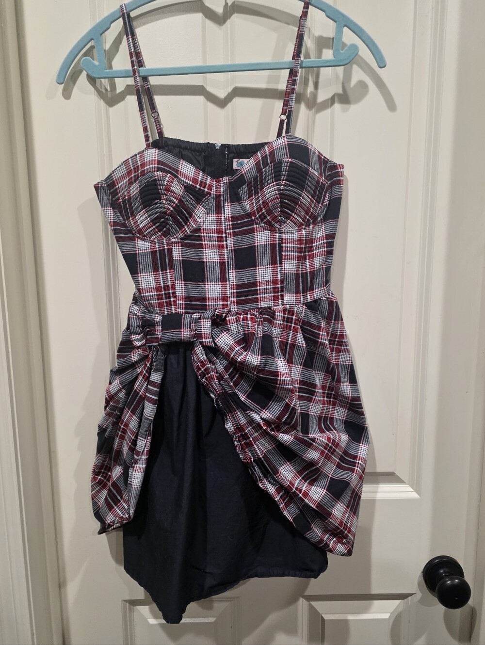 Hot Topic Threads Plaid Bustier Mini Dress Junior Medium/Adult Small 100% Cotton